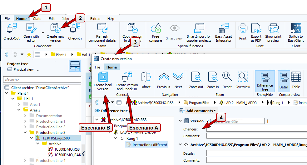 Arbeitsweise Neue Version erstellen und Check-In