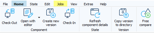 Menüleiste, Registerkarte Jobs