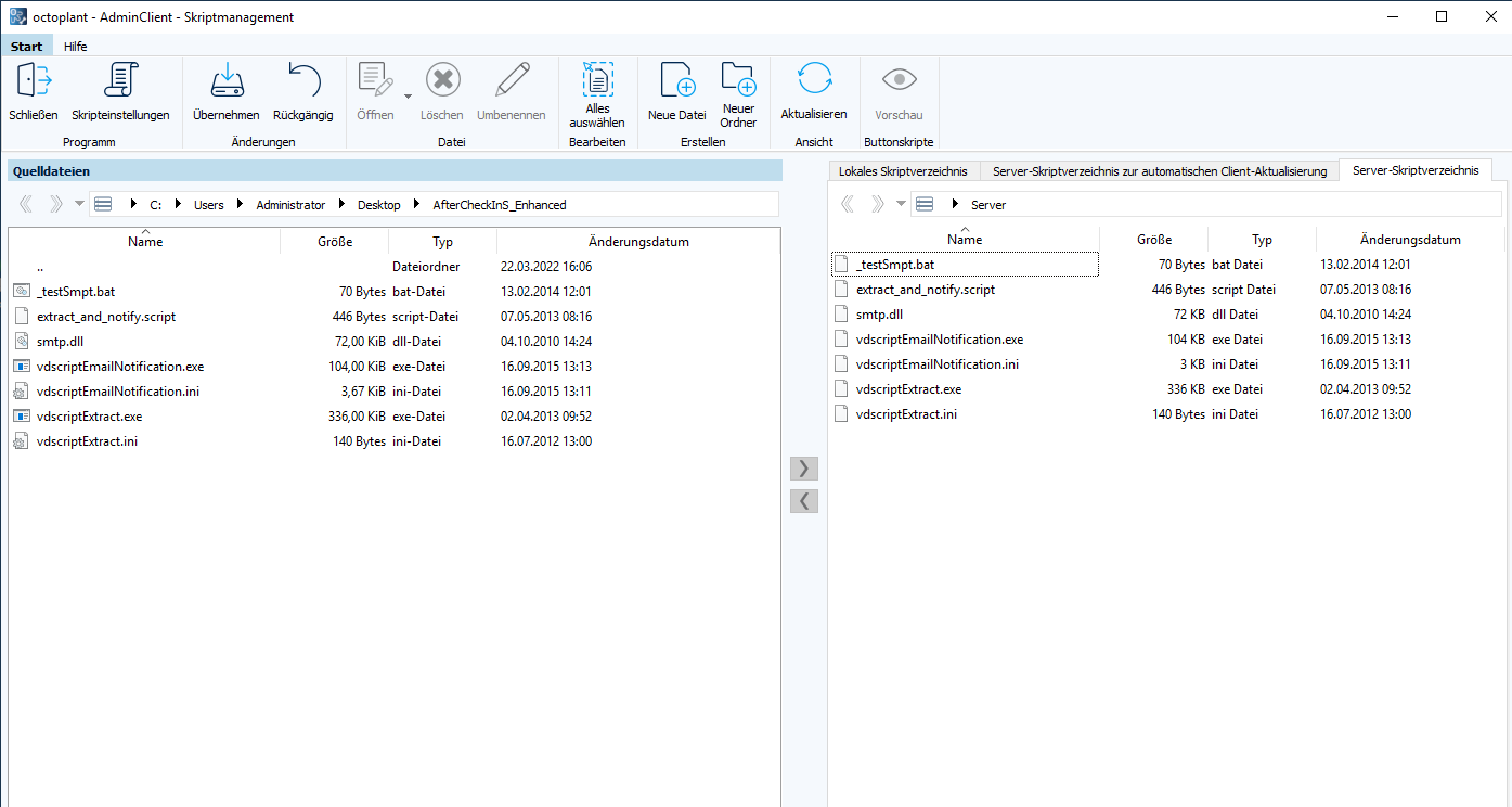 Fig.: Módulo Administración de scripts