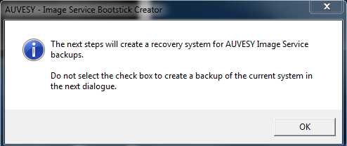 Abbildung: Assistent ImageService Bootstick Creator