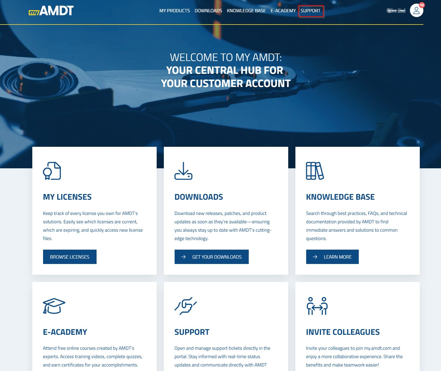 Abbildung: myAMDT Startseite