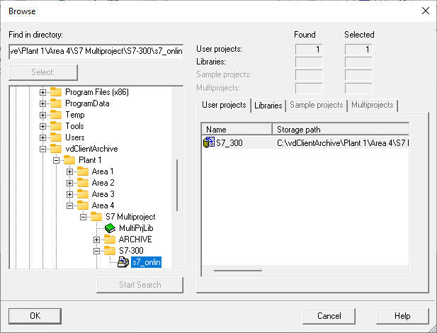 Abbildung: SIMATIC Manager, Auswahl S7-Projekt