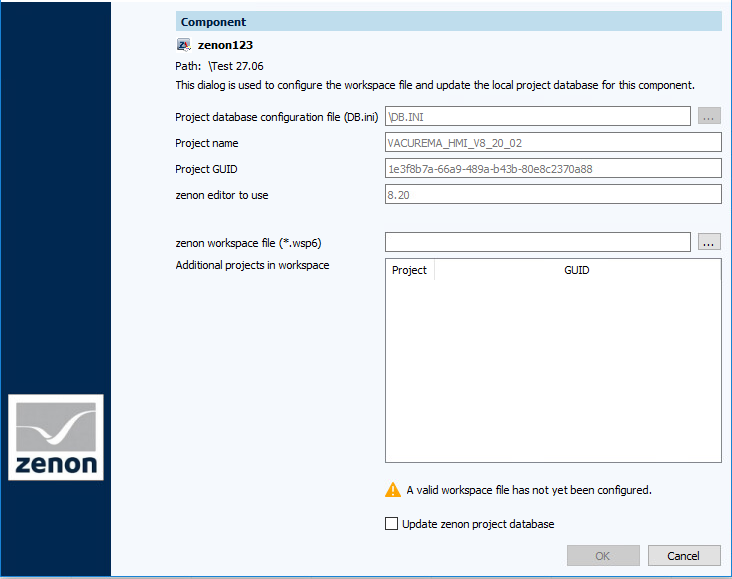 Abbildung: Dialog Datenadapter für zenon-Projekte, In Editor öffnen