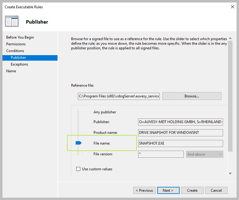Figure: Create executable rules