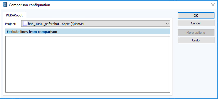 Figure: Comparison configuration dialog