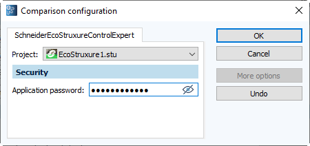 Figure: Comparison configuration dialog