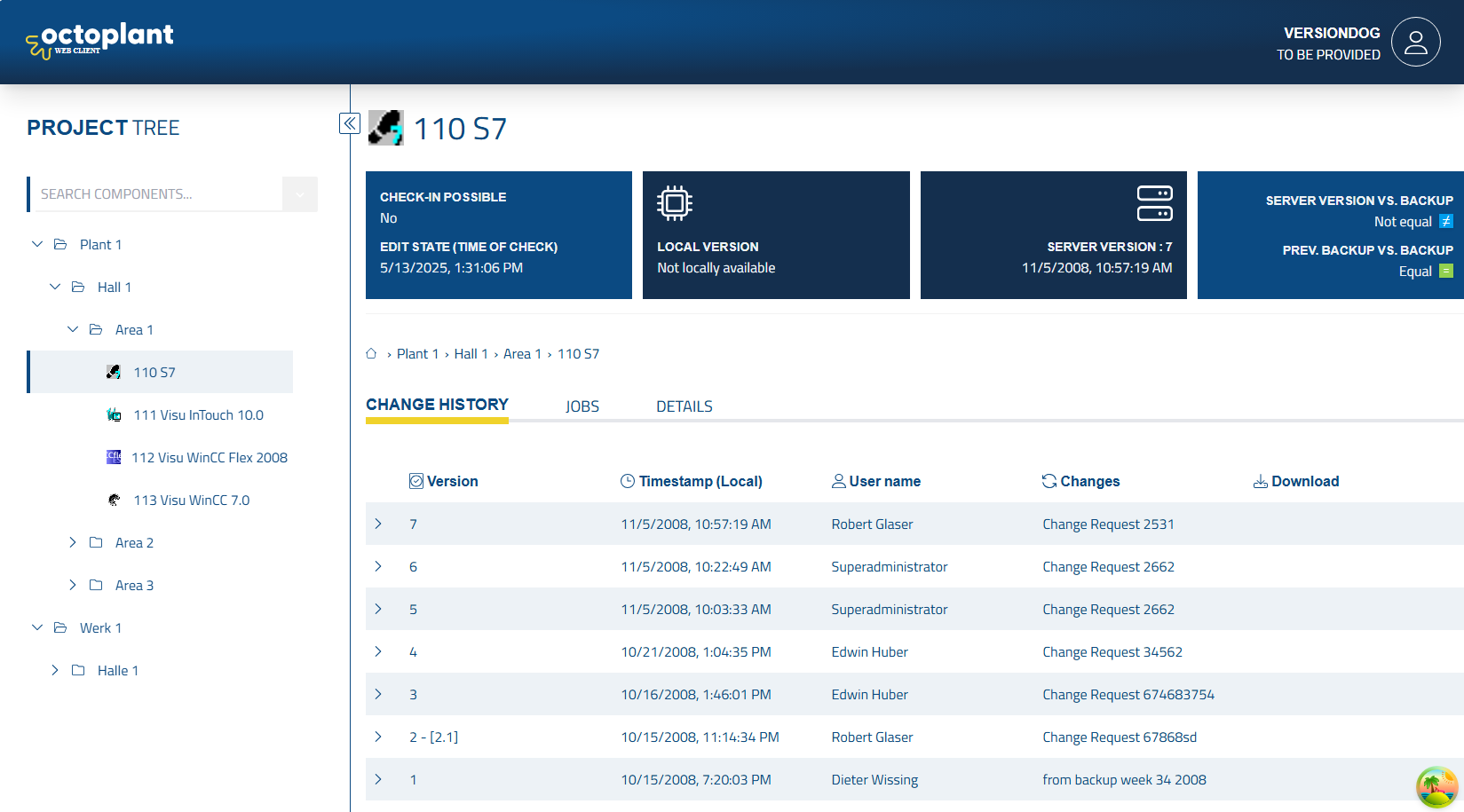 Figure: WebClient user interface