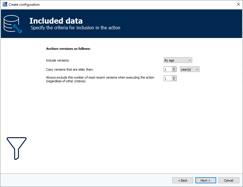 Figure: Archive manager module, Included data