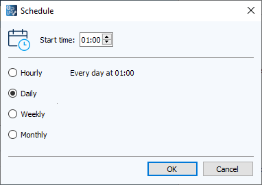 Figure: Schedule dialog