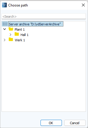 Figure: Select path dialog