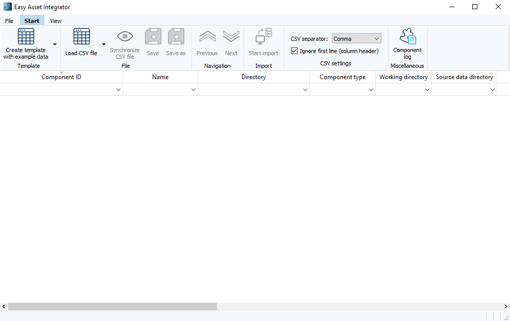 Figure: Easy Asset Integrator dialog