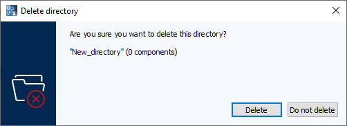 Figure: Delete directory dialog