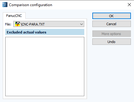 Figure: Comparison configuration dialog