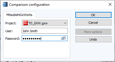 Figure: Comparison configuration dialog