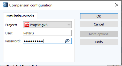 Figure: Comparison configuration dialog
