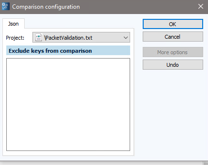 Figure: Comparison configuration dialog