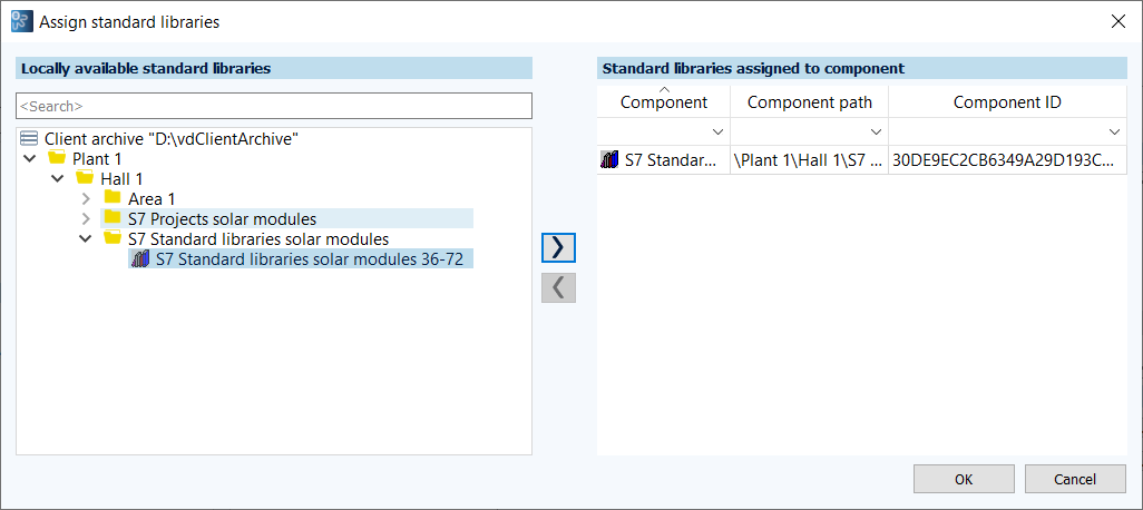 Figure: Assign standard libraries dialog