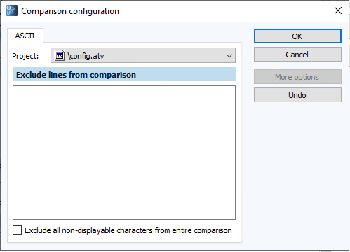 Figure: Comparison configuration dialog