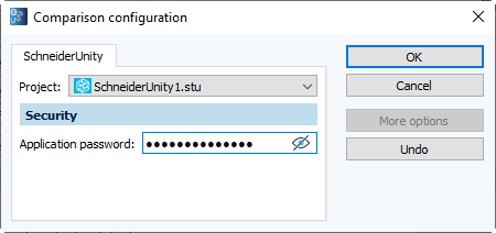 Figure: Comparison configuration dialog