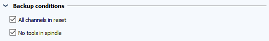 Figure: Sinumerik ONE Job configuration Backup Conditions