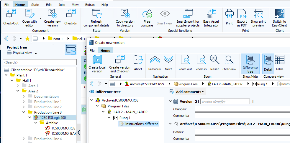 Figure: Working method Create new Version and Check-In