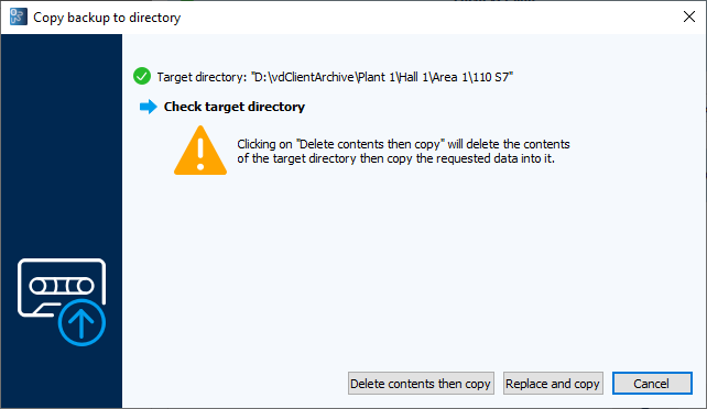 Figure: Copy backup to directory dialog