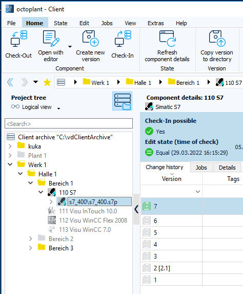 Figure: Copying working versions into a directory