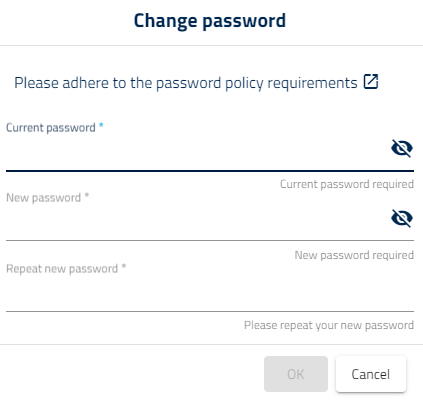 Figure: Change password dialog