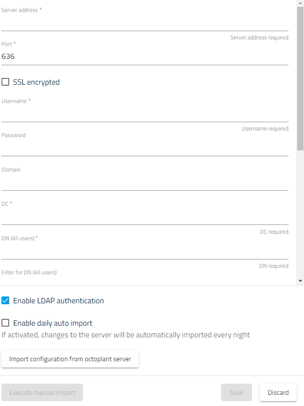 Figure: LDAP settings module