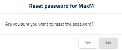 Figure: Reset password for {user} dialog