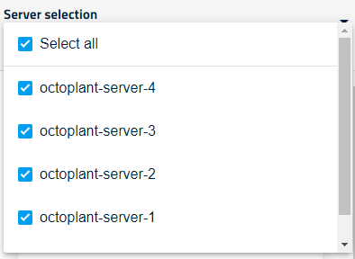 Figure: Server selection dropdown menu