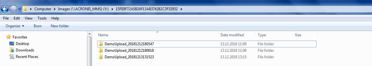 Figure: File structure in Windows Explorer