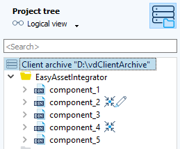 Figure: Project tree, created components