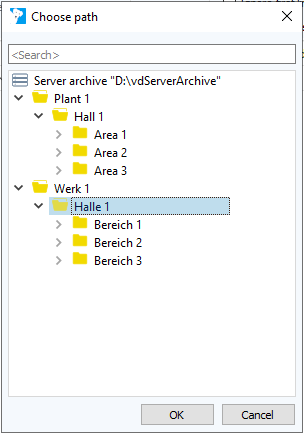 Figure: Select path dialog