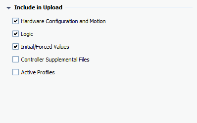 Figure: Job configuration, Add to Upload section