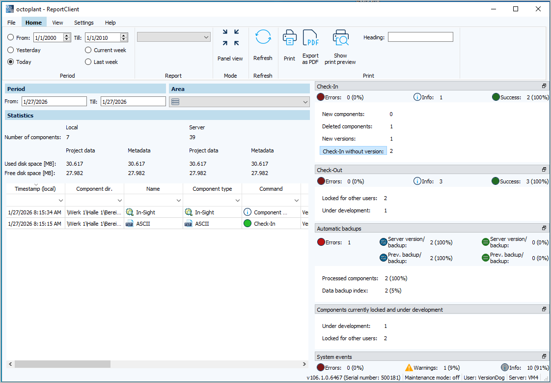 Figure: ReportClient user interface