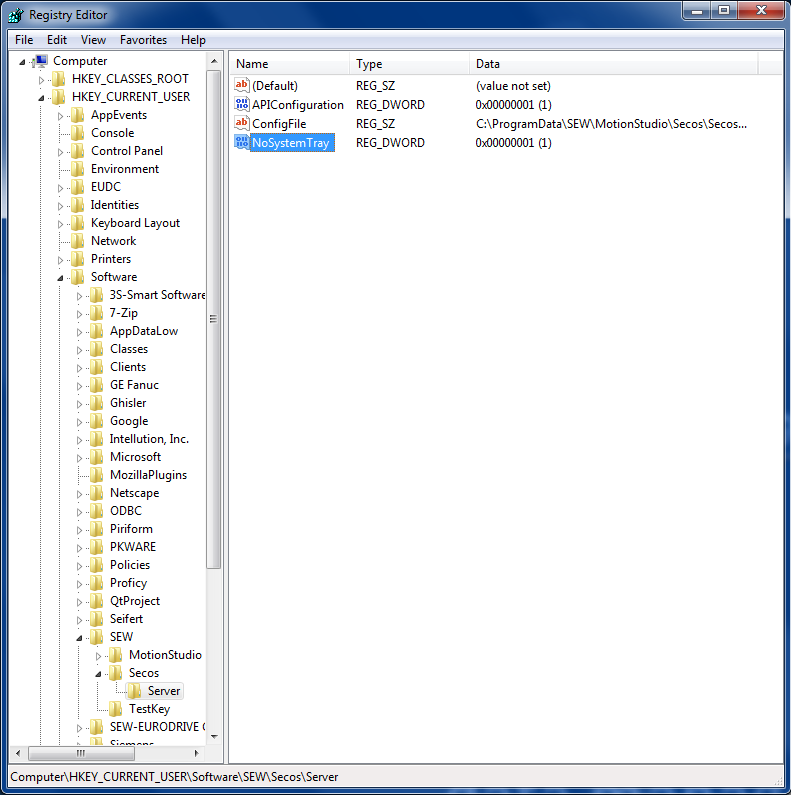 Figure: Registration editor dialog