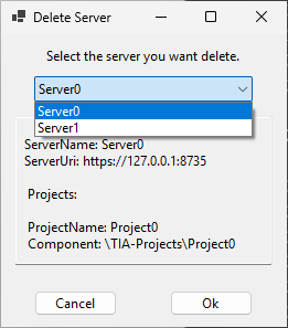 Figure: Delete server