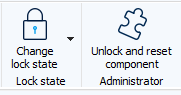 Figure: Menu bar, Status tab, Change lock status