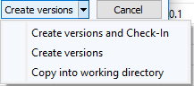 Figure: SmartImport dialog for supplier projects, Create versions
