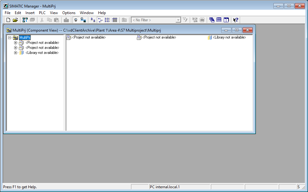 Figure: SIMATIC Manager, S7 multiproject