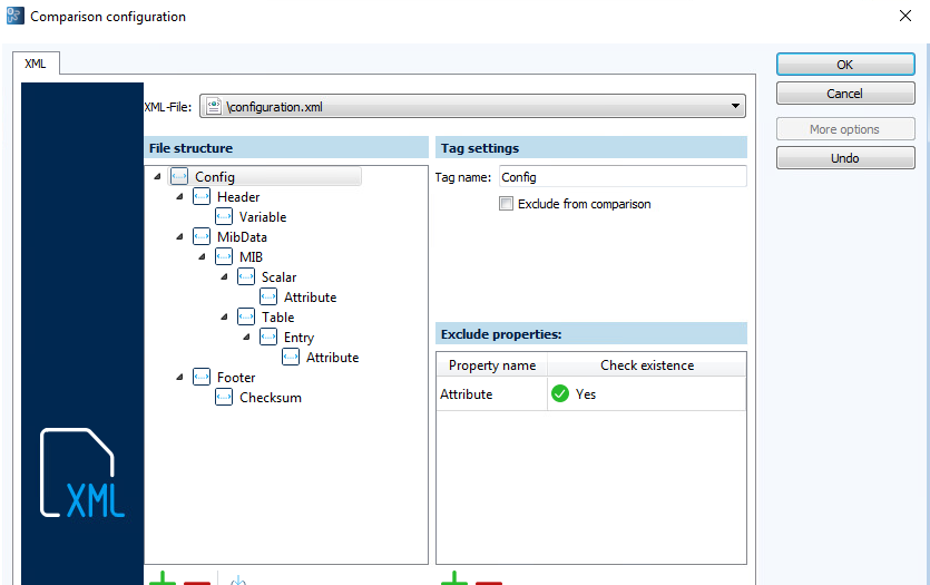 Imagen: Diálogo de configuración de comparación