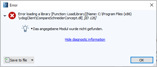 Imagen: Mensaje de error 126
