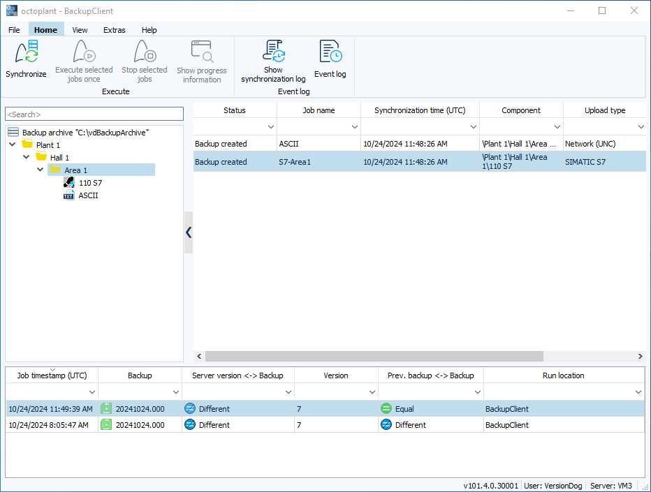 Imagen: Interfaz de usuario de BackupClient