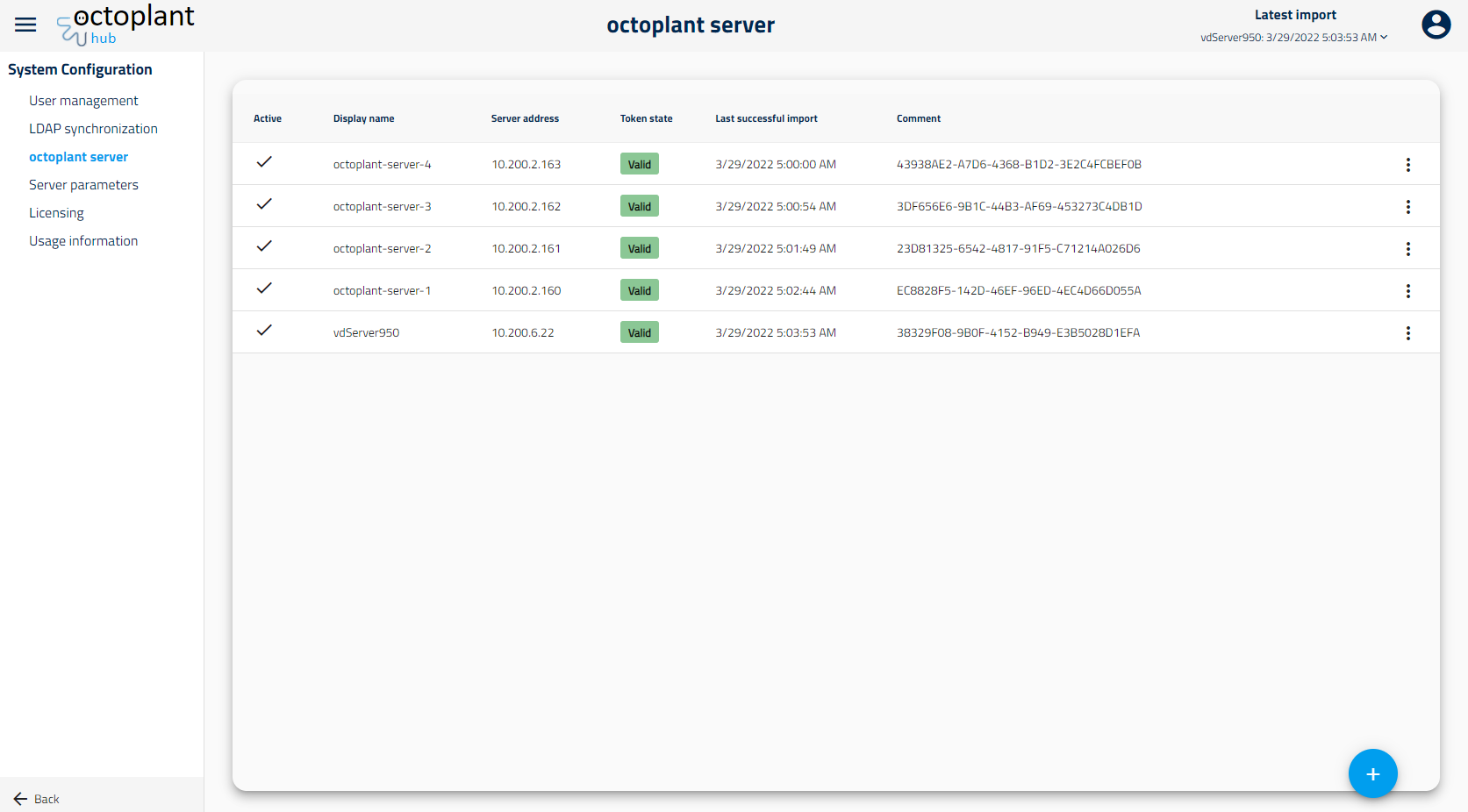 Imagen: módulo octoplant server