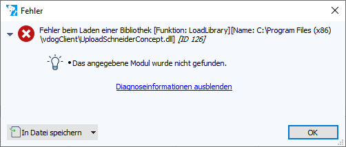 Abbildung: Fehlermeldung Fehler 126