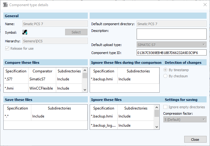 Abbildung: Dialog Komponententypendetails, Simatic PCS 7