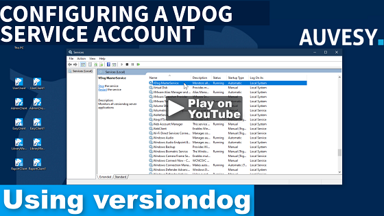 versiondog Service Account erstellen