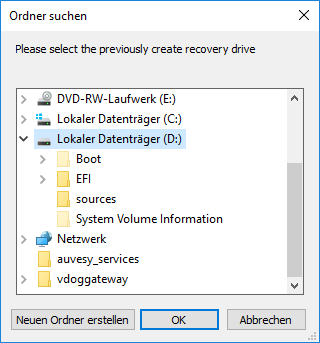 Figure: Windows Explorer, drive selection