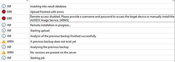 Figure: Module event display, error port not enabled